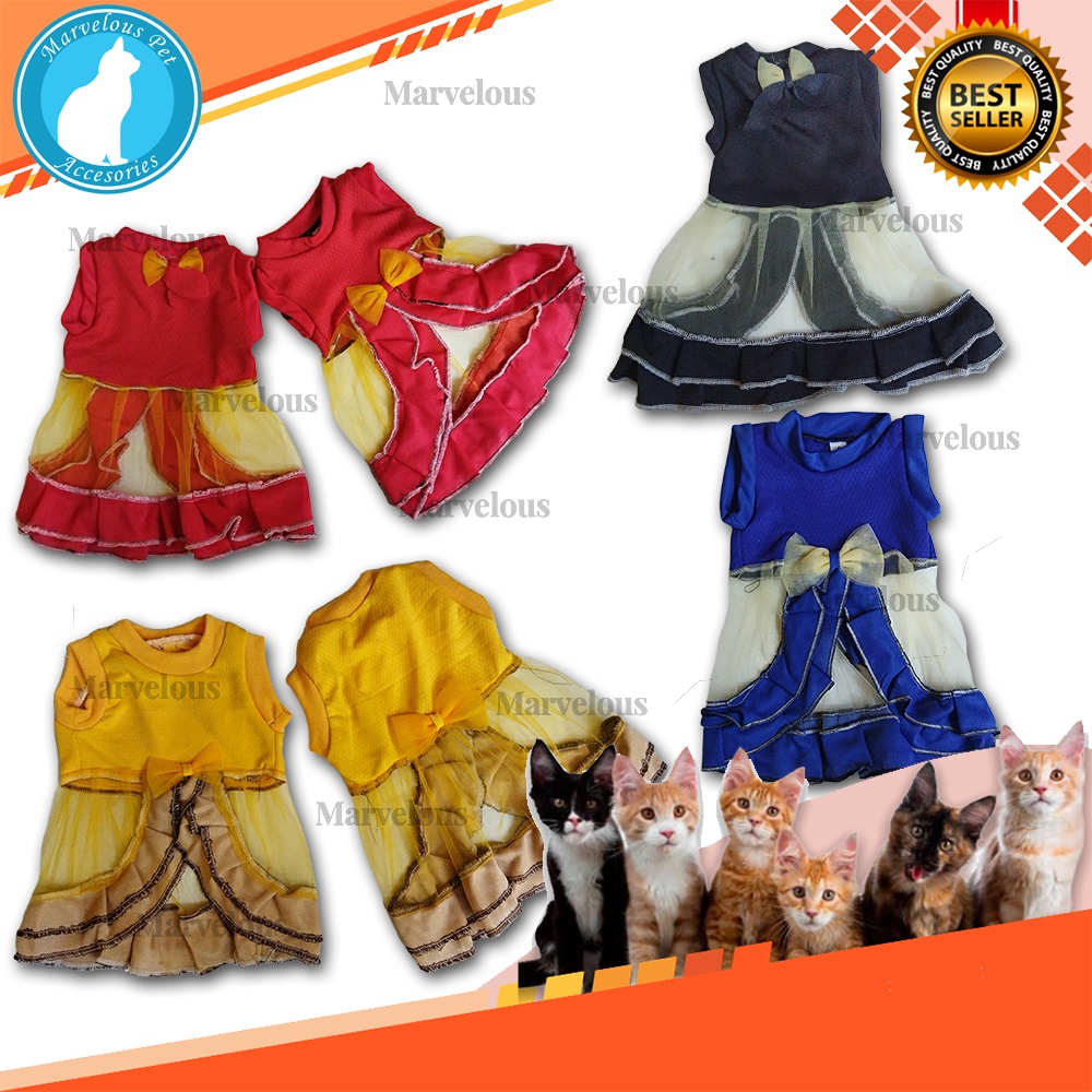 Kaos Baju Kucing Lucu Model Rok Polos Bahan Kain Tile dan Jeruk