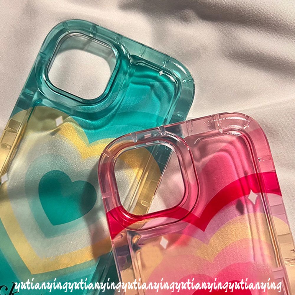 Airbag Shockproof Air Cushion Anti Jatuh Soft Case Untuk Redmi Note10 10s 11s 11 9 Note10s Note11 Note9 Note10 Redmi 9C NFC 10A 9A 10 9T A1 INS Gradient Sweet Love Heart Cover