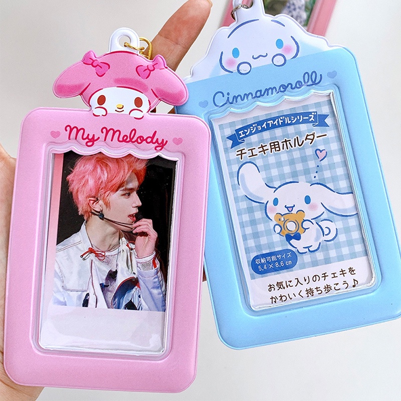 Sanrios Sweet Korean ID Photo Protect Case Gantungan Kunci Kuromi HelloKitty My Melody Phone Protector Bag Gantungan Kunci Mobil