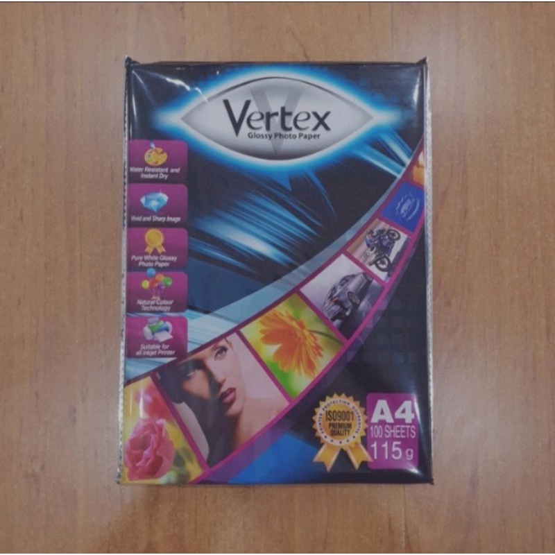 

Paper Photo Glossy Vertex 115g / Kertas Foto A4 115 gsm isi 100 lembar