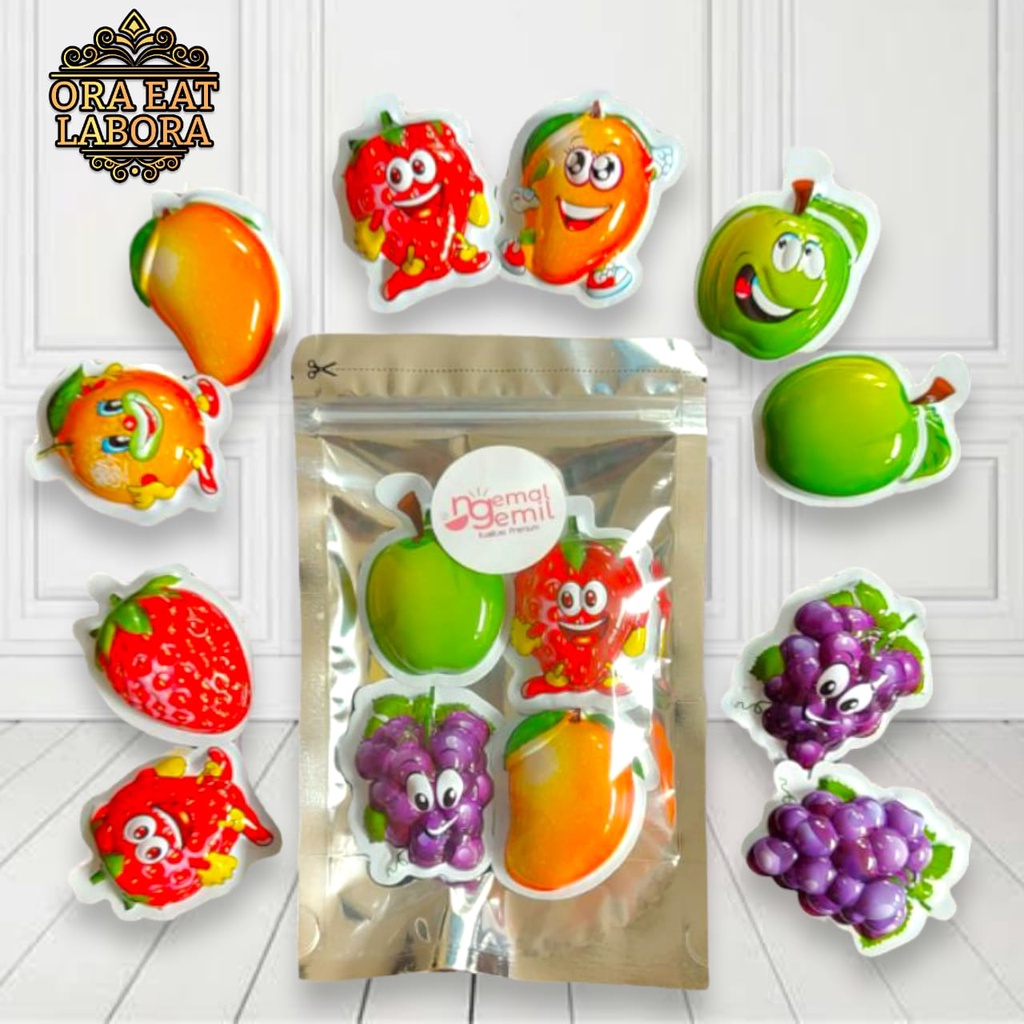 

Fruity Gummy Jelly Buah Mix Kualitas Premium - Ora Eat Labora