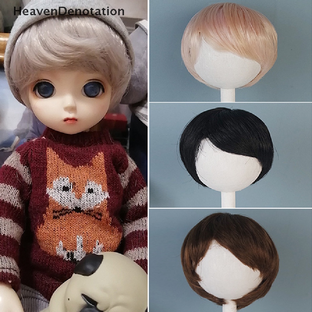 [HeavenDenotation] 1per6boneka 16.5-17.5CM Lingkar Kepala Rambut Pendek Boneka Wig Aksesoris Mainan HDV