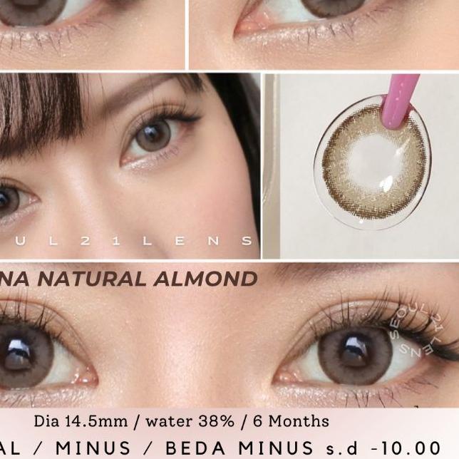 ★ SOFTLENS EOS LUNA NATURAL ALMOND NORMAL MINUS s.d -10.00 Softlen KEMENKES ▲