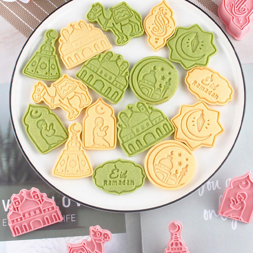 Solighter 8pcs/set Eid Mubarak DIY Pastry Dekorasi Islam Muslim Festival Cookie Cutter