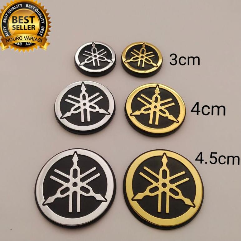 >XG34448< emblem timbul logo garputala yamaha bahan abs plastik kwalitas bagus ukuran 4.5cm x 4.5cm 