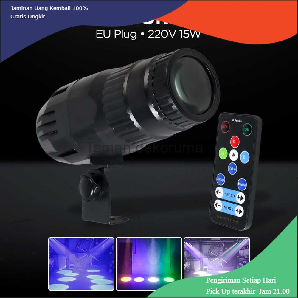 TD - LMP ALIEN Lampu Sorot LED RGB Spotlight EU Plug 220V 15W - 15RGBW