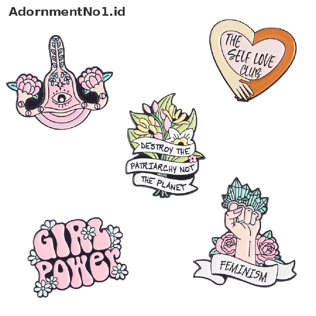 [AdornmentNo1] Gadis Power Enamel Pin Custom Self Love Club Rahim Bros Kerah Lencana Perhiasan Hadiah Untuk Wanita Teman [ID]