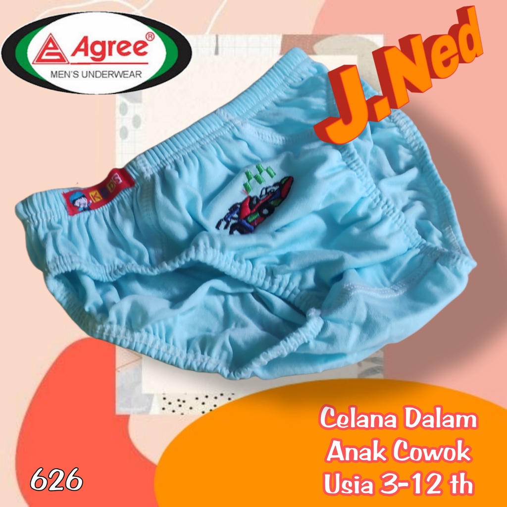 J626T - (3pcs) Celana Dalam Anak Pria Agree Kids  size M, L, XL Usia 3 - 11 Th