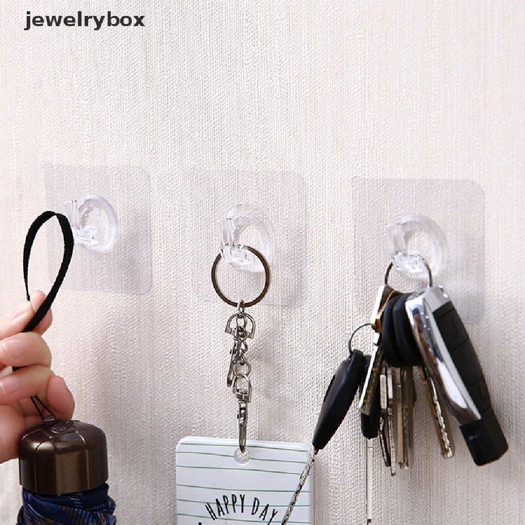 [jewelrybox] 5pcs Gratis punching seamless invisible hook Kait Perekat Kamar Mandi Dapur Butik