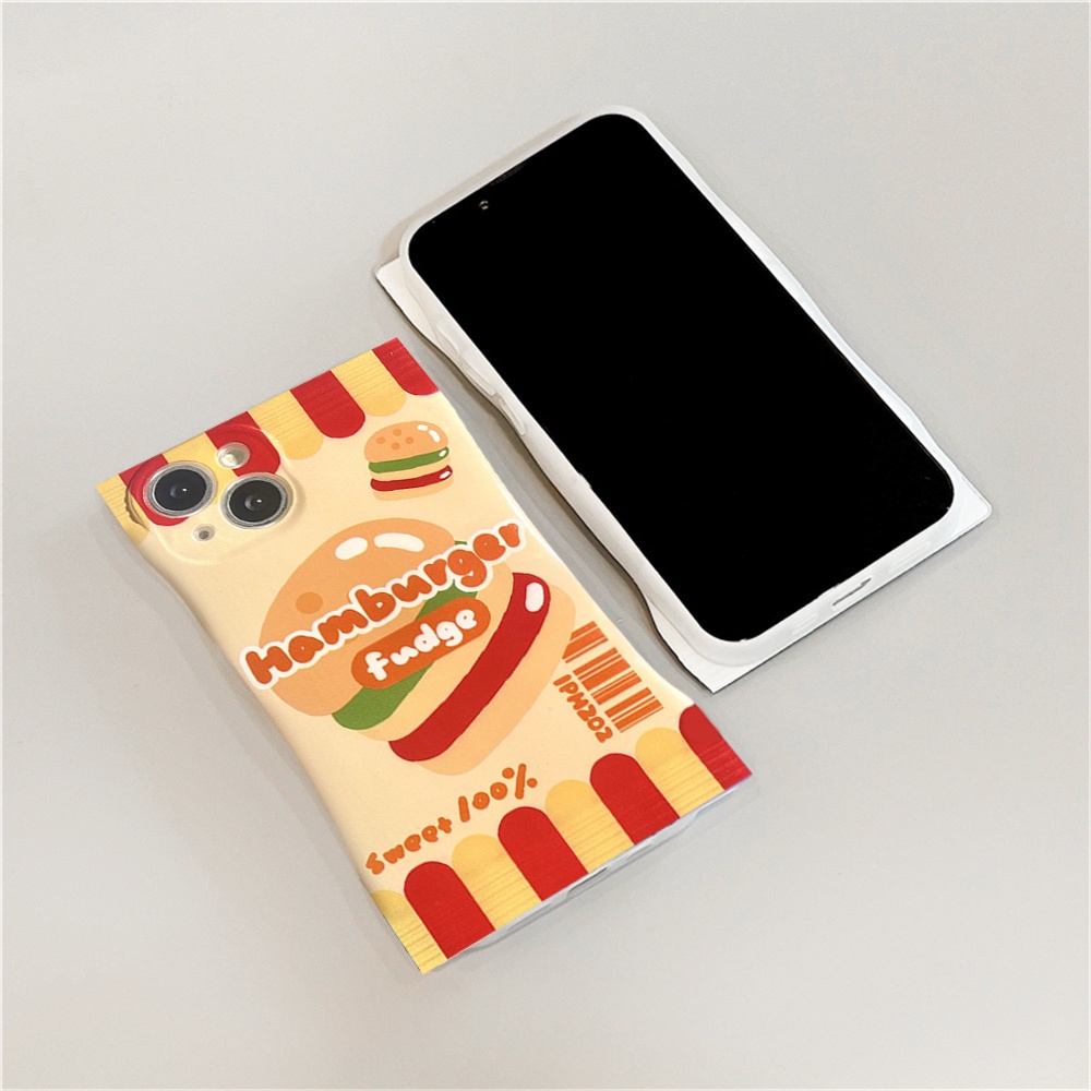 IPHONE Case Kartun Kompatibel Untuk Iphone14 14Pro 11 13 12 Pro MAX iPhone7 8plus 6s Plus XR 14Plus XS MAX Hamburger Dan Matcha Mousse Daifuku TPU Soft Phone Cover