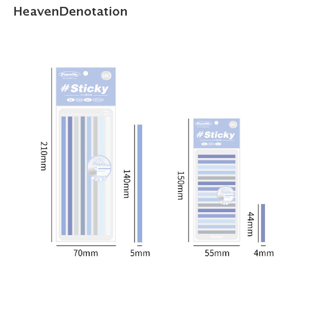 [HeavenDenotation] 160per300lembar Stiker Indeks Slim Set PET Tag Buku Penanda Titik Catatan Tempel Sederhana Untuk Halaman Pesan Index Klasifikasi Pengingat HDV