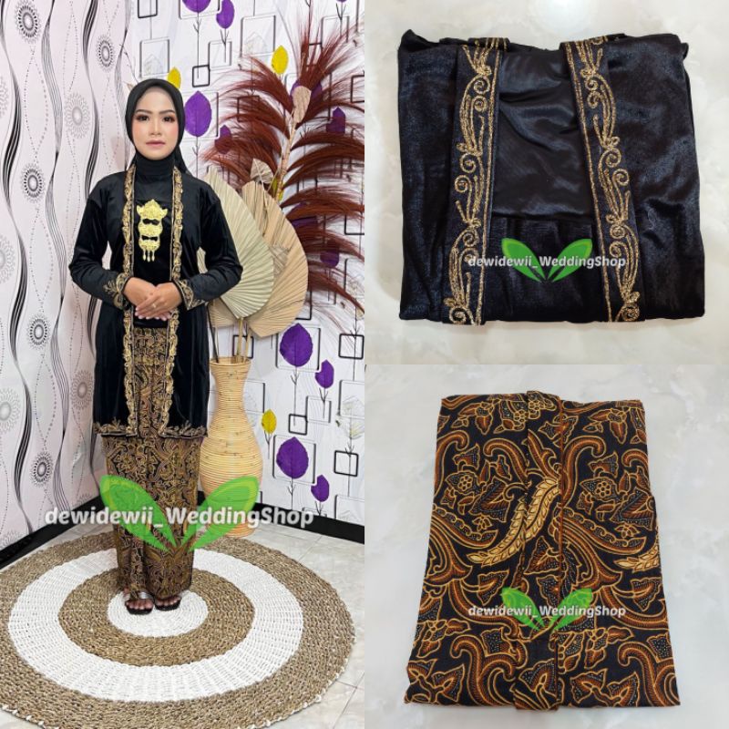 [1set] Kebaya + Jarik Instan || Model Padma || Body Panjang Bordir - Motif Pisang Bali