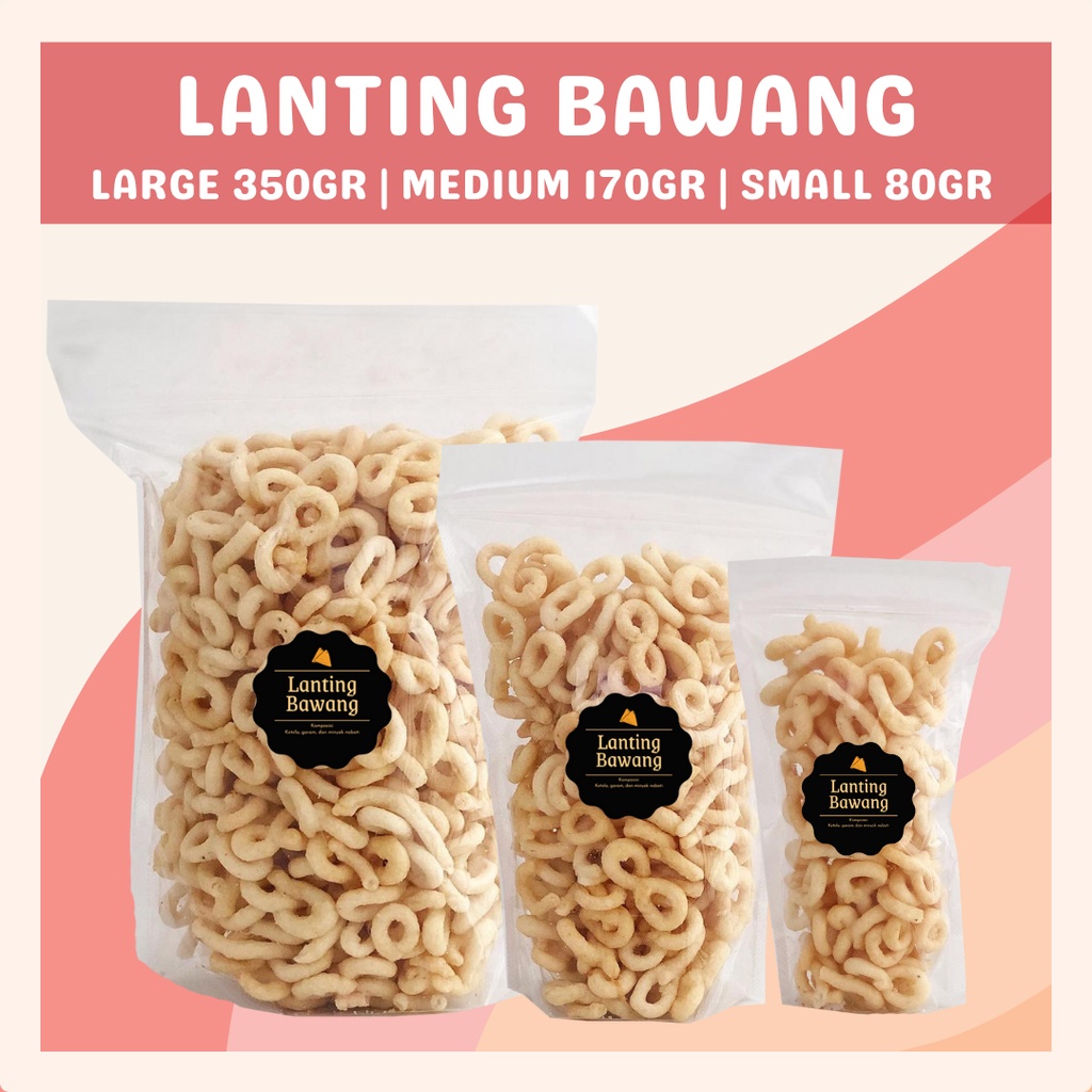 [DELISH SNACKS] Lanting Bawang (L) 350gr / Snack Cemilan / Makanan Ringan Asin Camilan Jadul