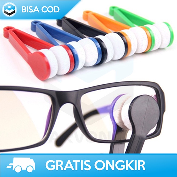 ALAT PEMBERSIH KACAMATA DENGAN GAGANG MICROFIBER WIPER DUA SISI HALUS