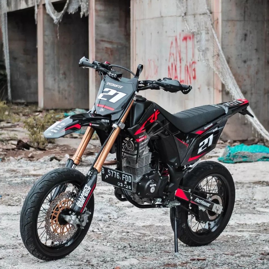 (BISA COD) DECAL CRF 150 L HITAM KOMBINASI ABU ABU MERAH FULL POLA PRESISI