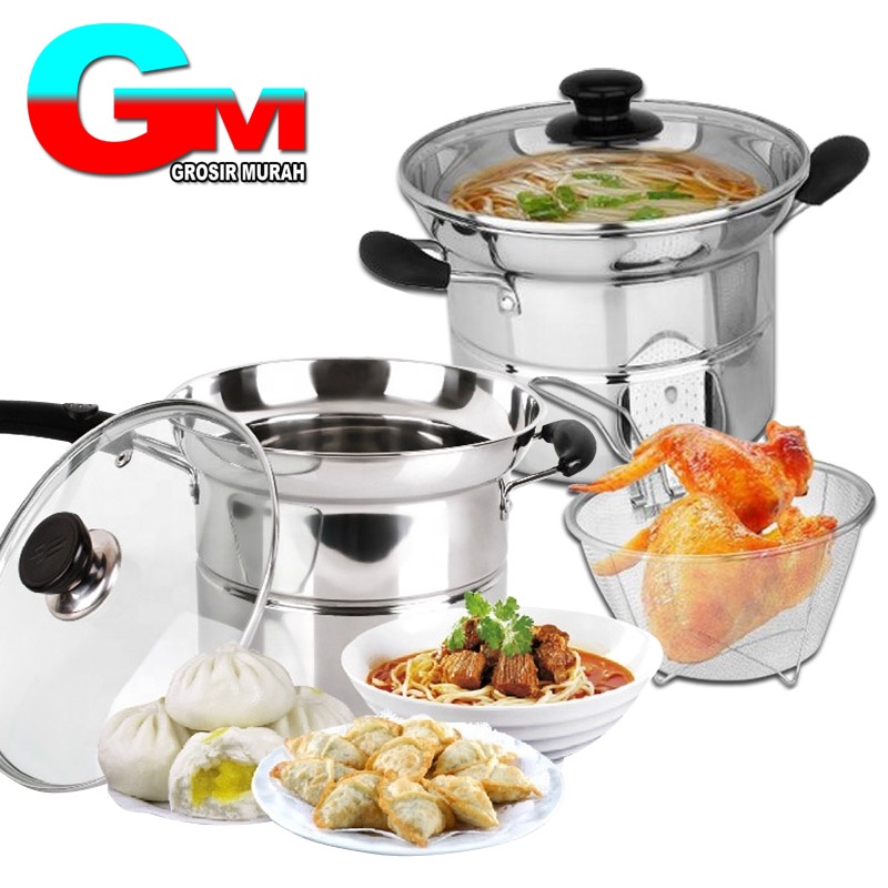 PANCI SERBAGUNA COOKING POT 3 IN 1 22 CM / DEEP FRYING / NOODLE POT / PANCI MULTIFUNGSI PANCI MIE