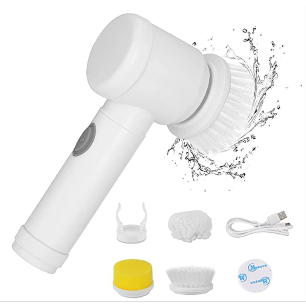 Rechargeable Magic Brush 5 in 1 USB Interface / sikat elektrik Waterproof Cleaning tool for toilet, wc, dapur