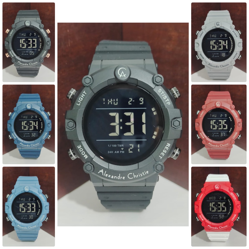 Jam Pria Digital Alexandre Christie AC9386 AC 9386 ORIGINAL Alexander Christie Garansi Resmi