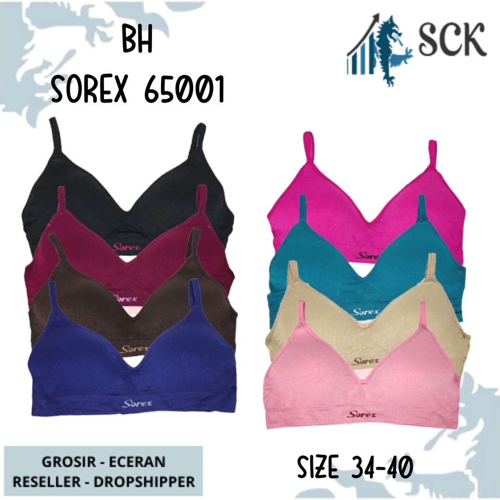 BH SOREX 65001 65002 / Pakaian Dalam Wanita Halus / BH Tanpa Kawat Size 34-40 CUP B - sckmenwear GROSIR