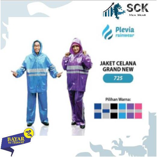 Jas Hujan PLEVIA 725 Dewasa Polos Scotlight / Setelan Mantol Baju Celana Tebal - sckmenwear GROSIR