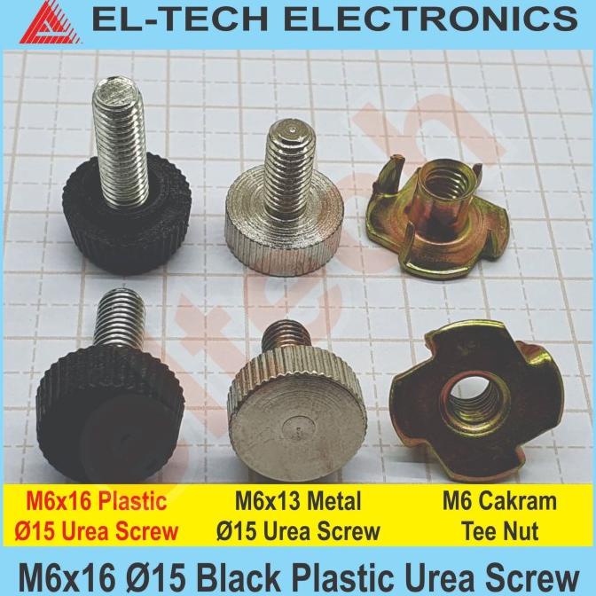(4 pcs) M6 16mm Bolt Baut Urea 15mm Black Plastic Cover Tutup Plastik Hitam elt3ch Segera Beli