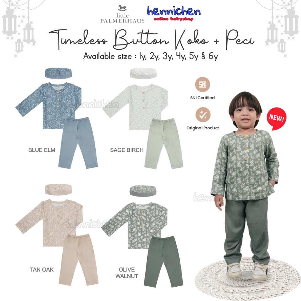 PROMO 7.7 PROMO BAJU LEBARAN LITTLE PALMERHAUS TIMELESS KOKO SET BAJU LEBARAN  JARDIN KOKO SET + PECI SETELAN ANAK MUSLIM LAKI LAKI BAJU PANJANG CELANA PANJANG + PECI 1 - 6 TAHUN