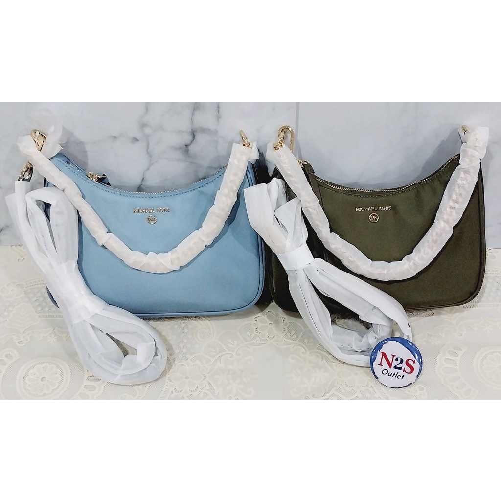 michael kors tas wanita MK 36/37 jetset charm original olive & blue nylon