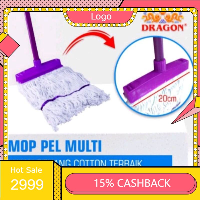 PEL DRAGON JUMBO 20CM/ PELAN DRAGON BESAR/ SUPER MOP DRAGON/ PENGEPEL LANTAI JUMBO
