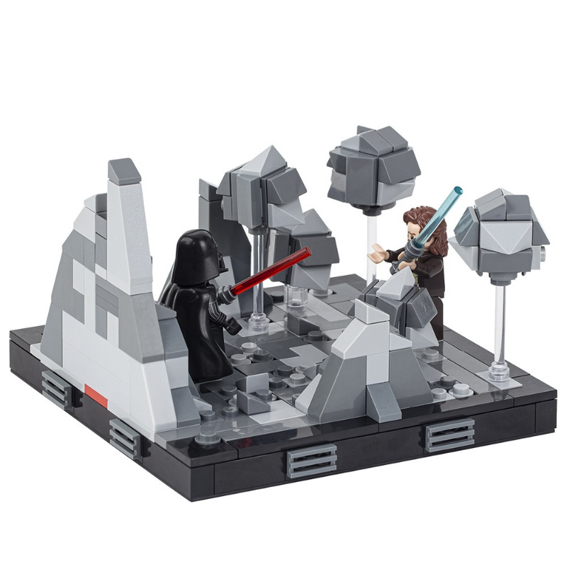 Moc Creative Series Obi-Wan VS Darth Vader Tatooine (Ada Minifigures) Rakitan Blok Bangunan Mainan Edukasi