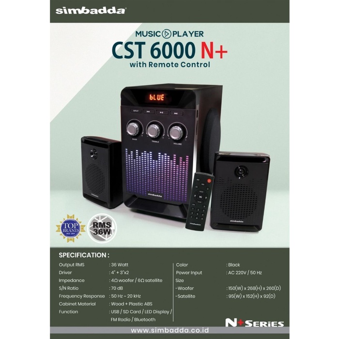 Speaker Simbadda CST 6000N+ / Bluetooth / With remote / Black