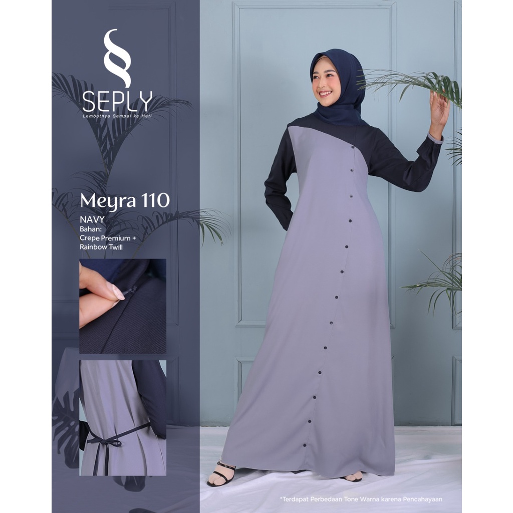 Gamis Dewasa Seply Meyra 110 Terbaru 2023 / Black-Maroon-Navy / Fashion Muslim Dress / Maxy