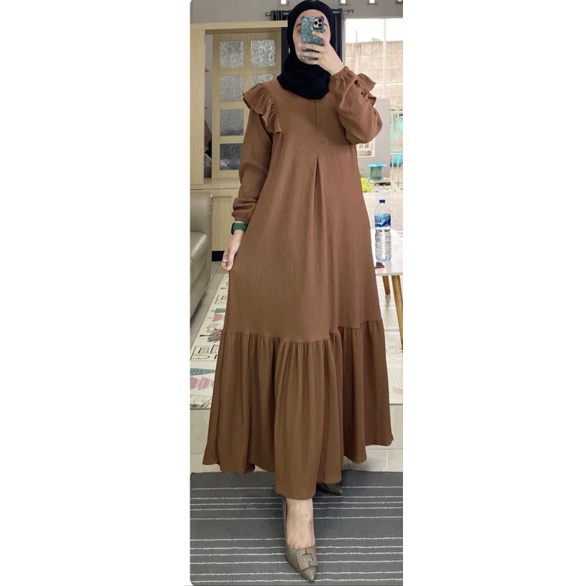 (MGA) GAMIS ARSYAKA REMPEL BUSUI DRESS WANITA CRINCLE AIRFLOW