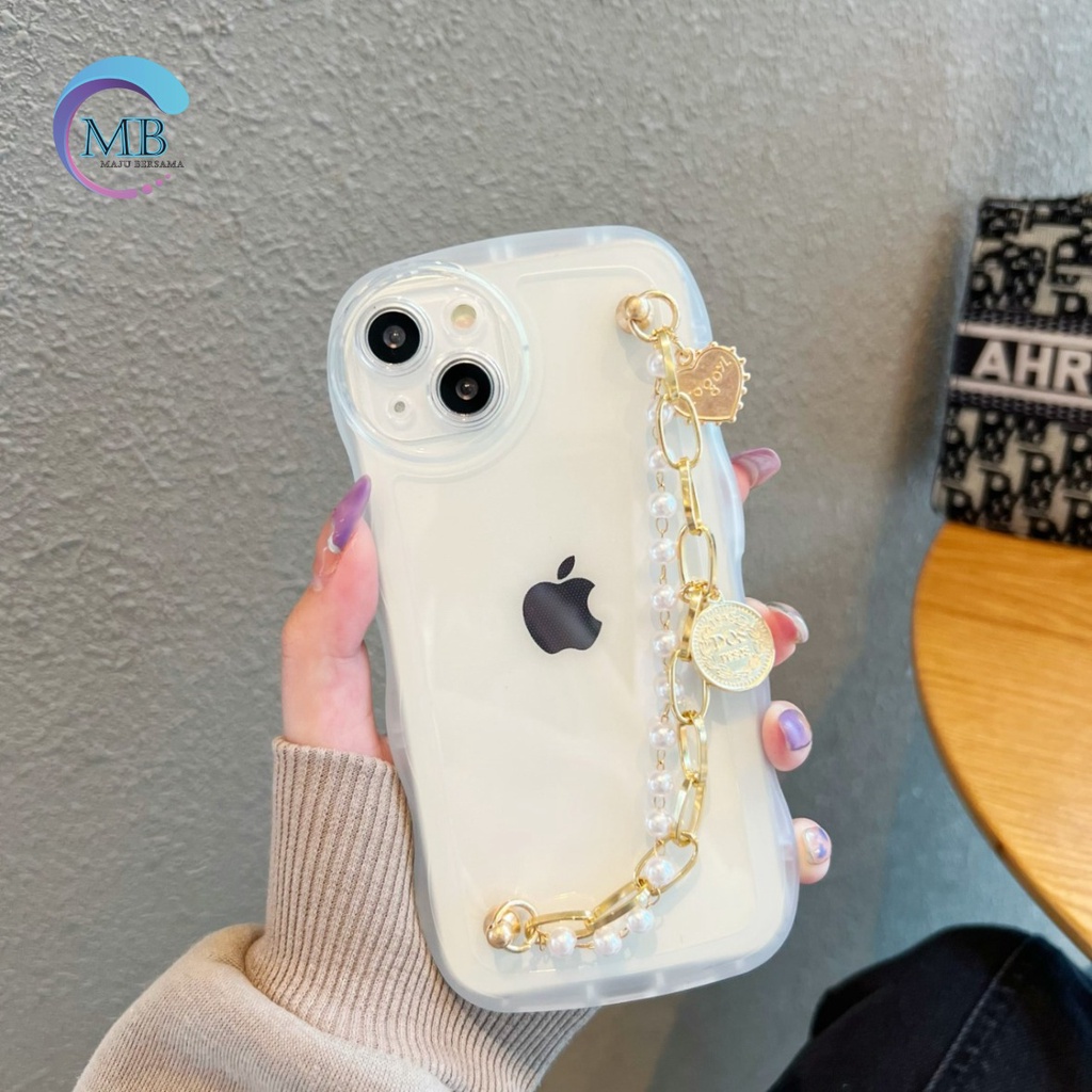 GC016 SOFTCASE WAVY GELOMBANG RANTAI MUTIARA FOR IPHONE 7 8 7+ 8+ X XS XR XS MAX 11 12 13 14 PRO MAX MB4392