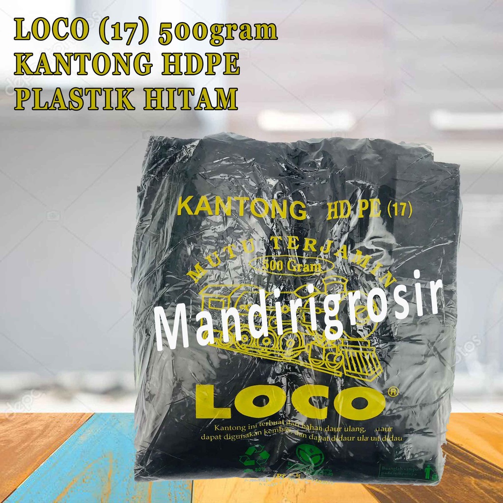 Kantong Plastik Hitam* Loco Plastik* 500g* Kantong HDPE 17