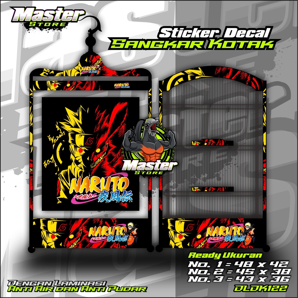 Sticker Decal NARUTO  KYUUBI Variasi Sangkar Kacer Dll Sangkar Kotak Gepeng Dll Custom Desain Keren 