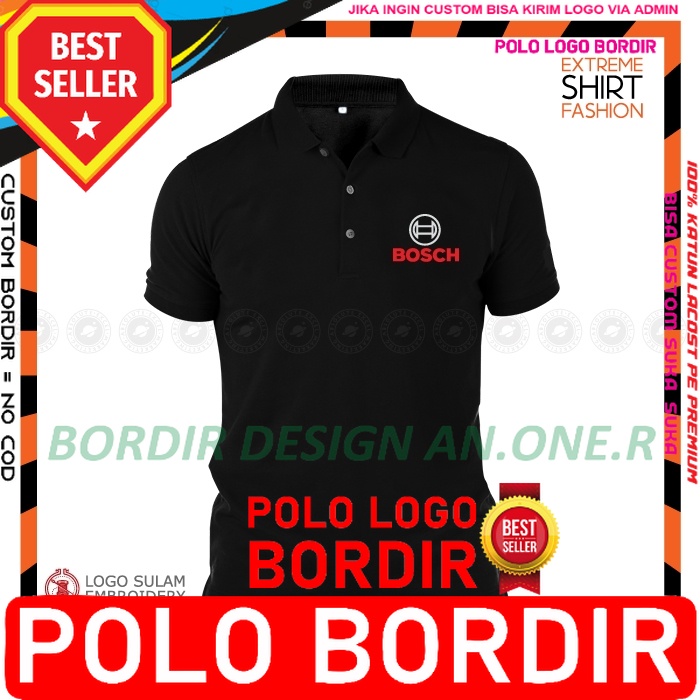 POLO BORDIR Bosch Logo Gear Hardware Tools Drill Home Baju Lelaki Office Service Casual Uniform Embr