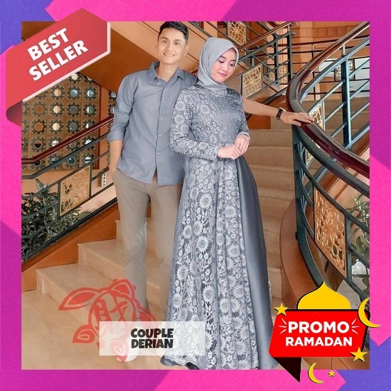 Gamis Couple Pasangan Keluarga Suami Istri Terbaru 2021 Untuk Lebaran Bahan Moscrepe Kombi Batik L Gamis Pasangan Terbaru 2023 Sarimbit Lebaran Suami Istri Kekinian  Promo Termurah  Derian Couple Baju Pasangan Kemeja Set Dress Brukat Muslim Pesta Kon