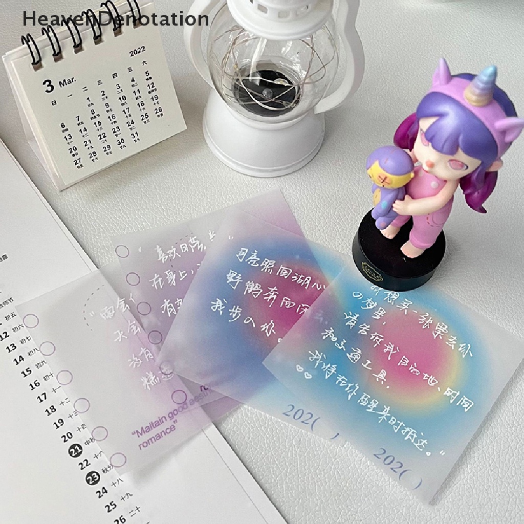 [HeavenDenotation] 50pcs Lucu Novelty Gradient Color Transparan Lengket Indeks Tab Penanda Halaman Bookmark Stiker Untuk Perlengkapan Kantor Sekolah Alat Tulis HDV