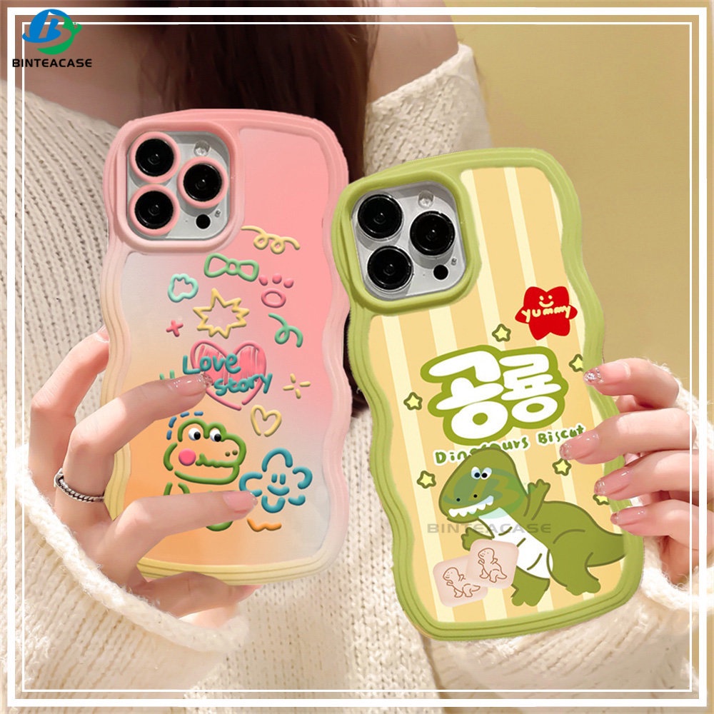 Redmi Note 11S 11 Pro Redmi 10C 10A 9A Note10 5G Note 10S 9C 9T Note9 Note8 Poco X3 Pro NFC Dinosaurus Lucu Buaya Tepi Melengkung TPU Phone Case Binteacase