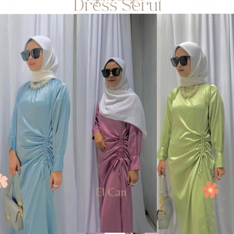 Sale Terbatas Dress satin simpel / dress velvet simpel / dress kondangan satin velvet / dress kondan