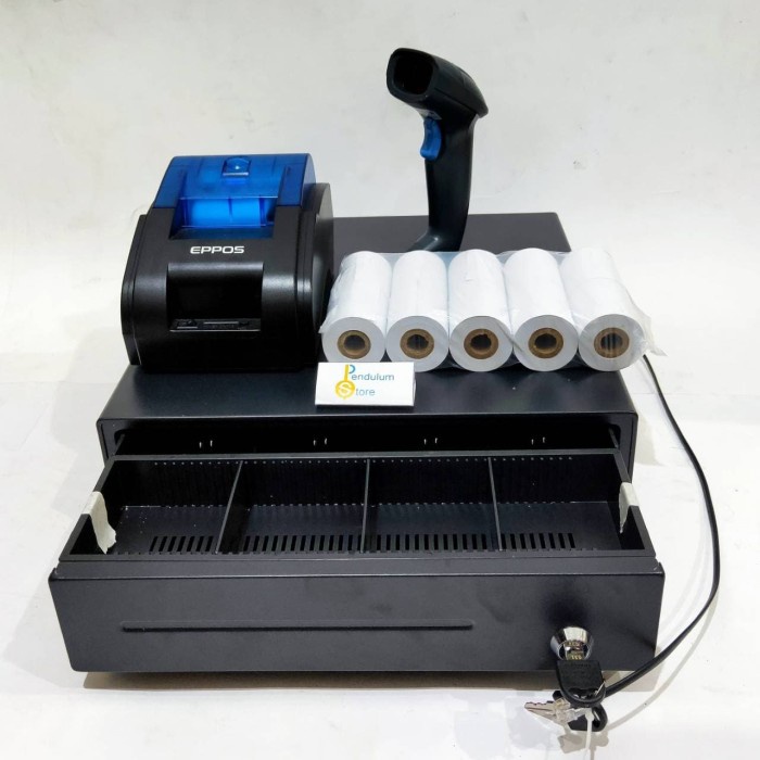 

[[JNT COD]] Paket Kasir 15 Cash Drawer + Printer + Barcode Scanner + Rol -p018 - IWARE