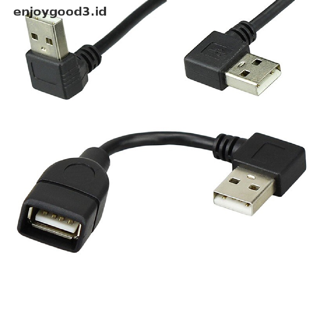 【 Rready Stock 】 90 Degree Up &amp; Down &amp; Left &amp; Right Angled USB 2.0 Type A Male to Female Expansion Cable Adapter for PC Computer （ ID ）