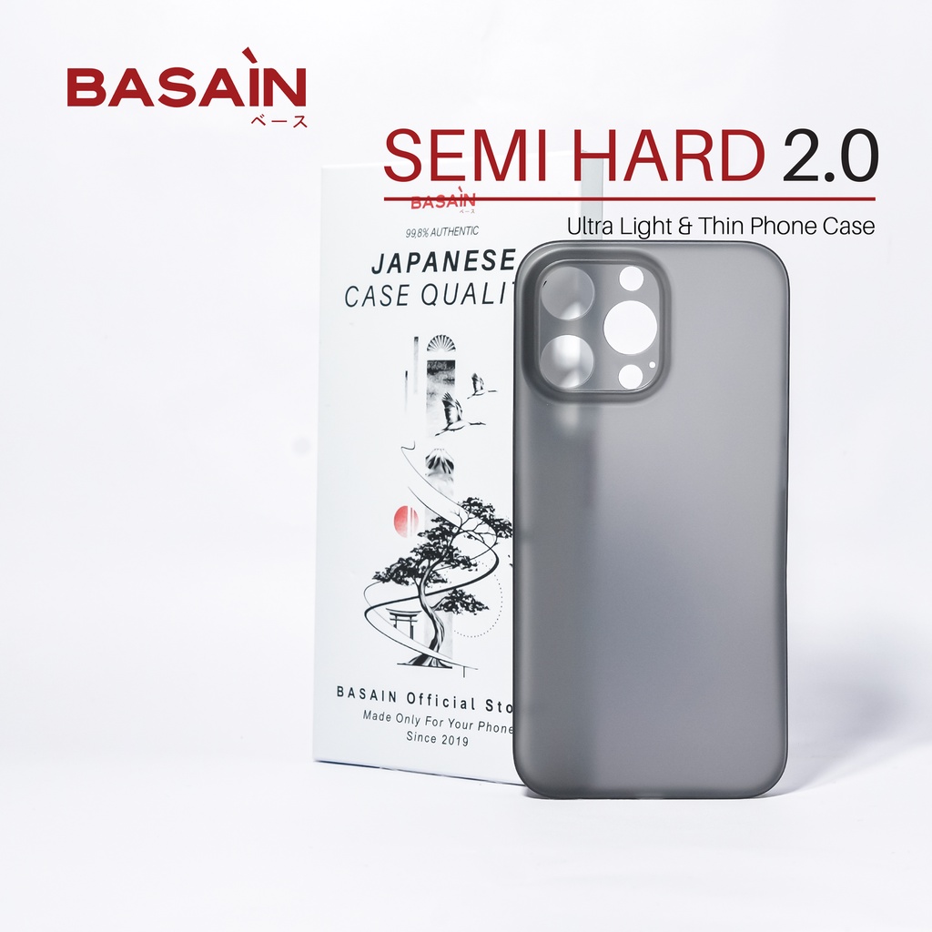 Casing iPhone 13 Pro Max Case Semi-Hard BASAIN Original - Black Mate