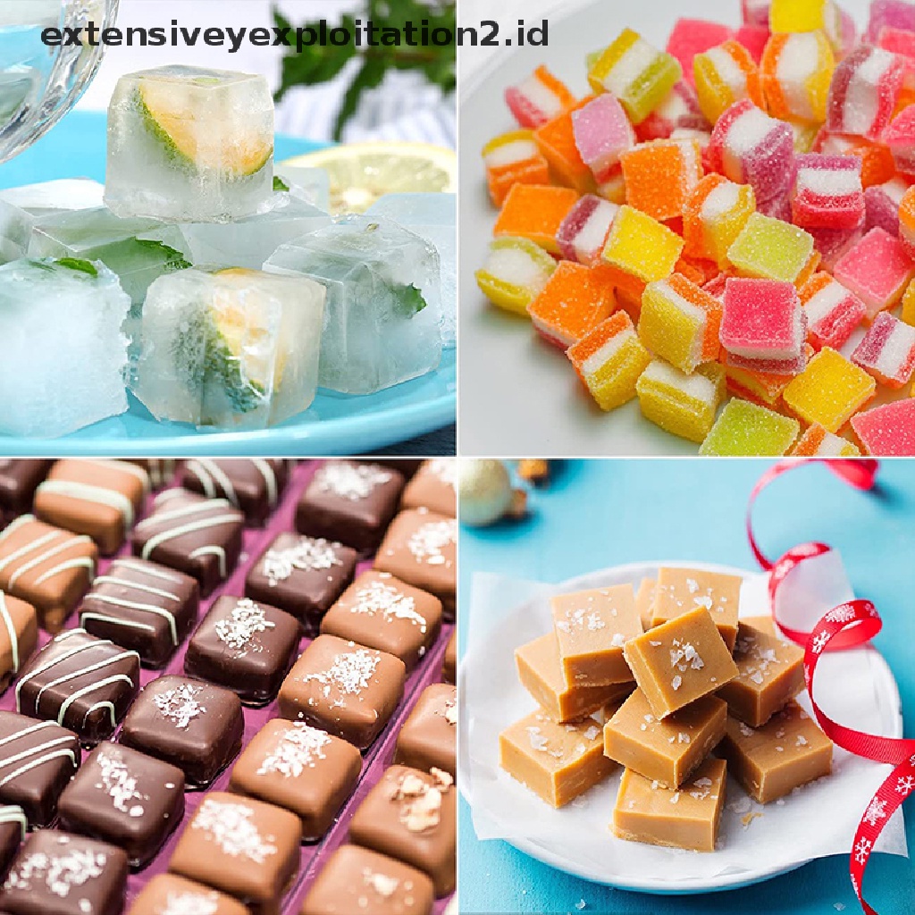 {NEW} 1pc 80lubang Cetakan Silikon Persegi Gula Coklat DIY Kue Decorag Tools.