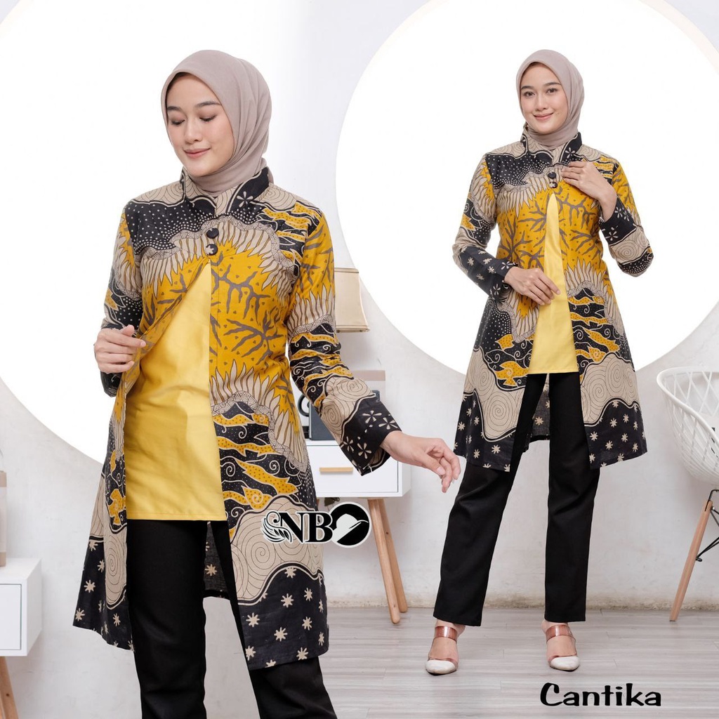 Baju Batik Wanita Modern Tunik Batik Wanita Atasan Batik Kerja Kantor Wanita