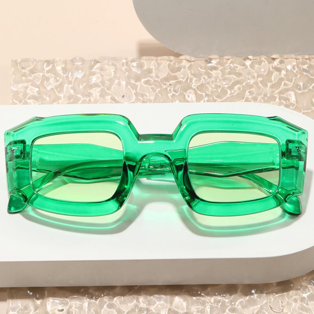 Lily Pria Wanita Kacamata Hitam Trendy Perlindungan UV400 Poligon Futuristik Frame