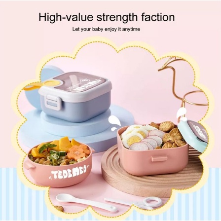 TOKO21--NEW!! KOTAK MAKAN FRIENDLY DINNERWARE LUNCHBOX  KODE 6773 SET FOR KIDS 750ML