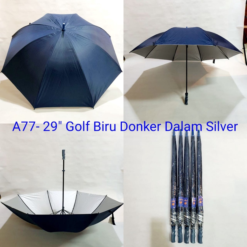 Payung Golf Jumbo Polos Luar Warna Dalam Silver Payung Promosi Payung Sablon