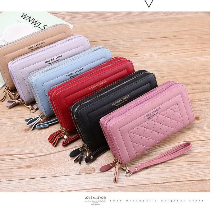 Discount |KBM|PX 641 Dompet Panjang Wanita 2 Ruang (2 Resleting) - Dompet Import Kualitas Premium - 
