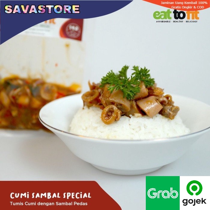 Eat To Fit Makanan Sehat Keluarga Frozen Food Cumi Sambal Spesial - 100 gr